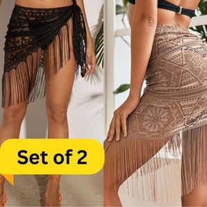 Beach Sarongs in Taupe and Black